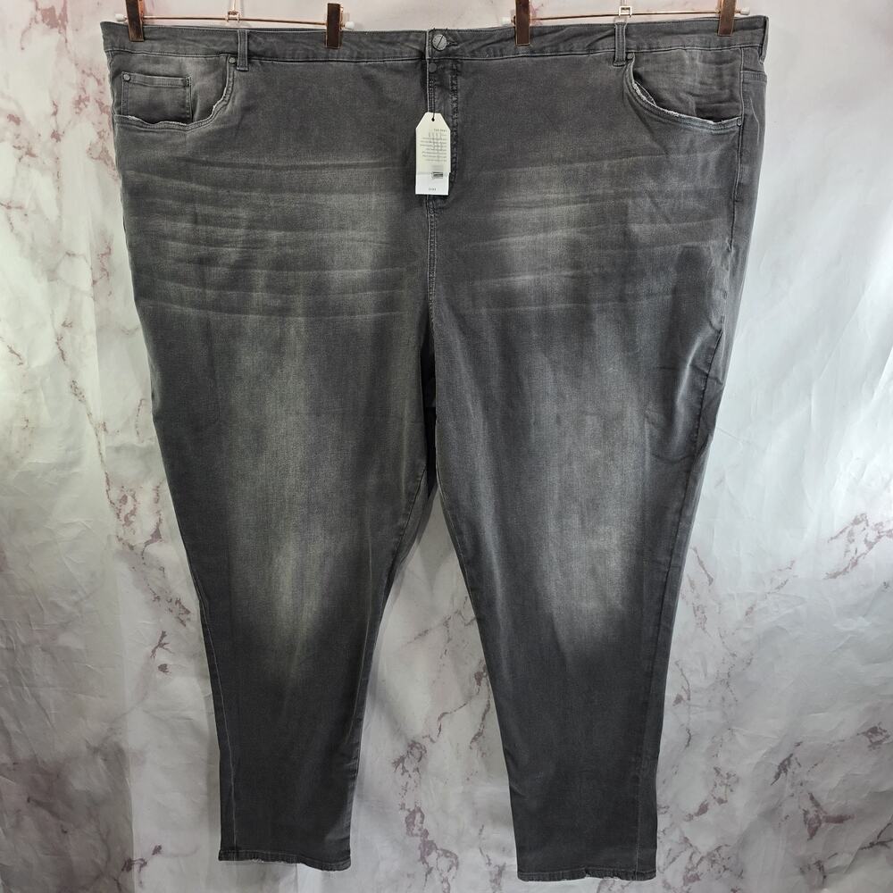 Universal Standard Jeans Womens 38 X 32 Logan Gray High Rise Skinny Distressed